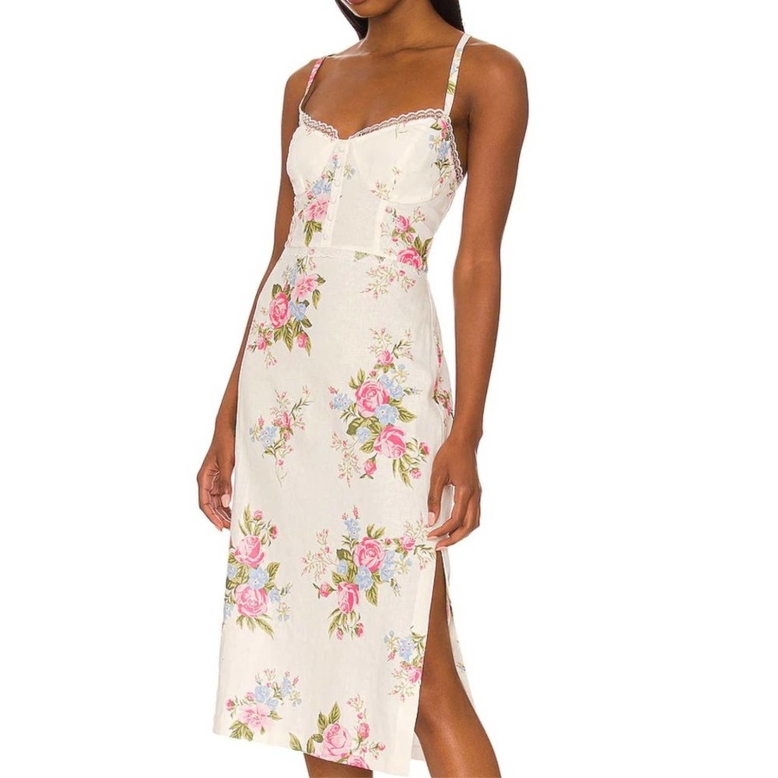 Lpa Capriana Midi Dress In Giardino Floral Nwot Size Small